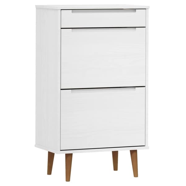 Skoskåp MOLDE vit 59,5x35x103 cm massiv furu