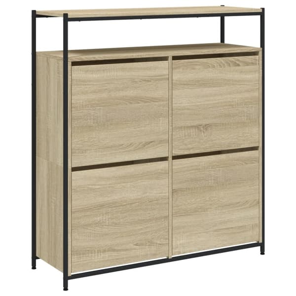 Skoskåp med 4 flip-lådor sonoma-ek 100x34x112 cm