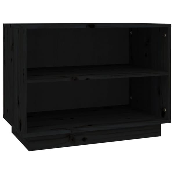 Skoskåp svart 60x34x45 cm massiv furu