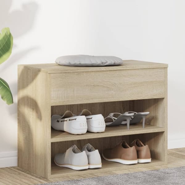 Skobänk sonoma-ek 60x30x45 cm konstruerat trä