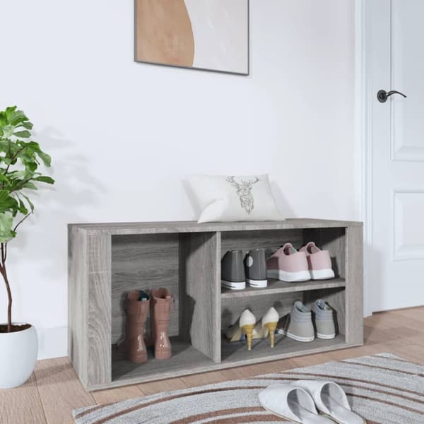Skoskåp grå sonoma 100x35x45 cm konstruerat trä