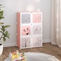 Miniatyrbild 1 av 2: Kubformade förvaringsskåp för barn 6 kuber rosa PP