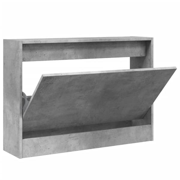 Skohylla betonggrå 80x21x57 cm konstruerat trä