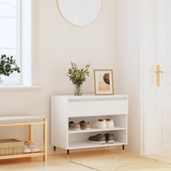 Skoskåp vit 70x36x60 cm konstruerat trä