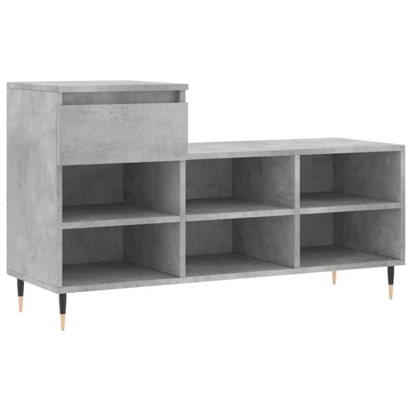 Skoskåp betonggrå 102x36x60 cm konstruerat trä