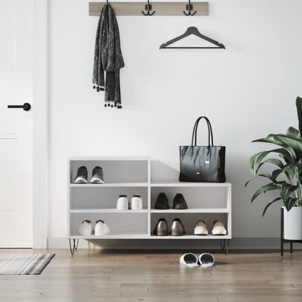 Skoskåp vit 102x36x60 cm konstruerat trä
