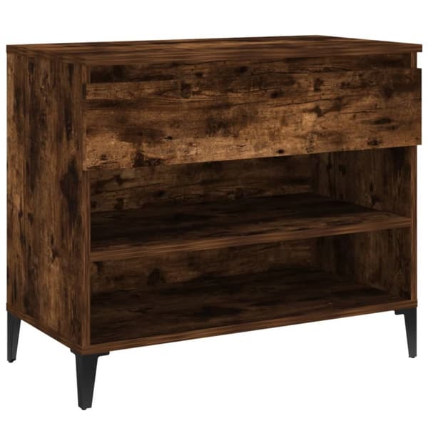 Skoställ rökfärgad ek 70x36x60 cm konstruerat trä