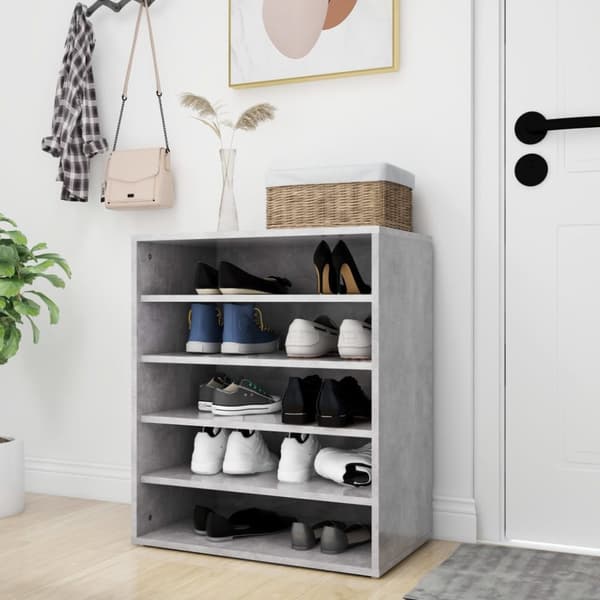 Skoskåp betonggrå 60x35x70 cm konstruerat trä