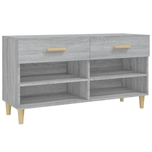 Skoställ grå sonoma 102x35x55 cm konstruerat trä