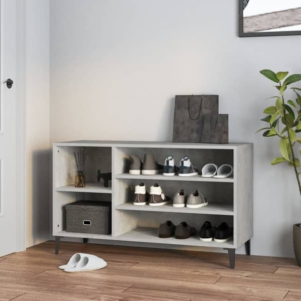Skoskåp betonggrå 102x36x60 cm konstruerat trä