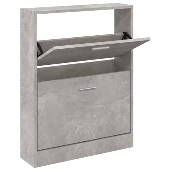 Skoskåp betonggrå 59x17x81 cm konstruerat trä