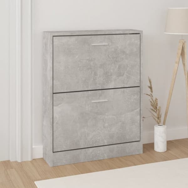 Skoskåp betonggrå 59x17x81 cm konstruerat trä