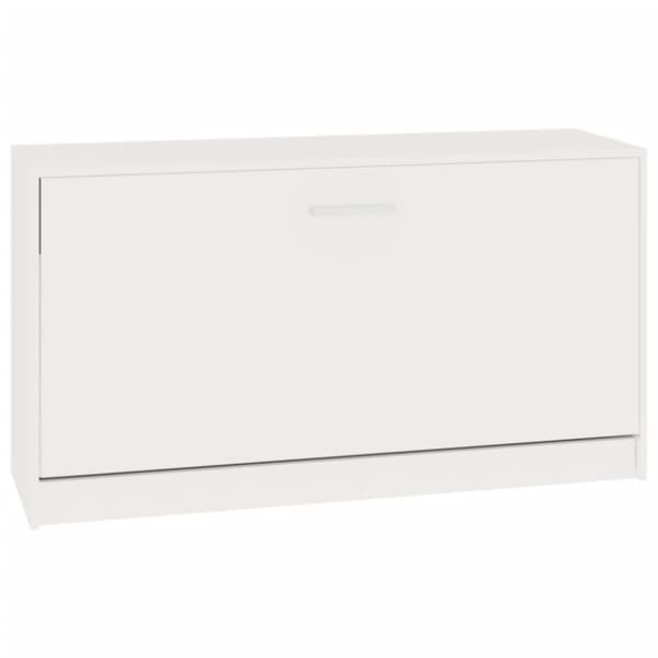 Skobänk vit högglans 80x24x45 cm konstruerat trä