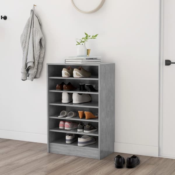 Skoskåp betonggrå 60x35x92 cm konstruerat trä