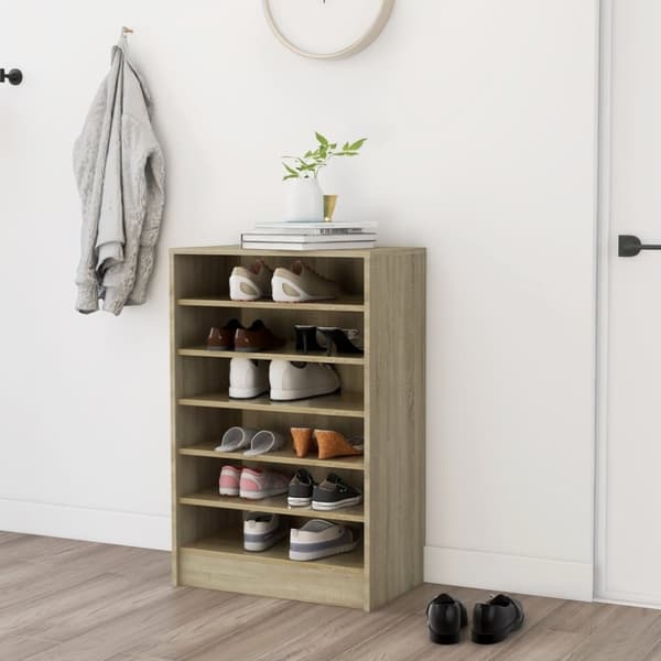 Skoskåp sonoma-ek 60x35x92 cm konstruerat trä