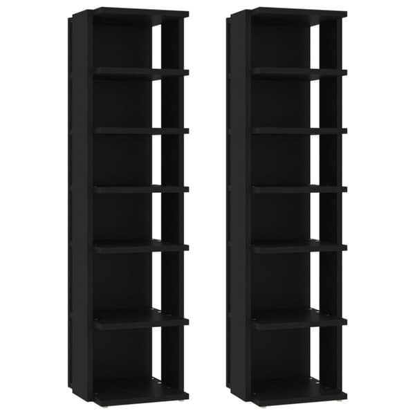 Skohyllor 2 st svart 27,5x27x102 cm