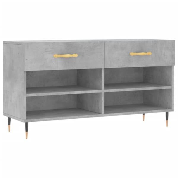 Skobänk betonggrå 102x35x55 cm konstruerat trä