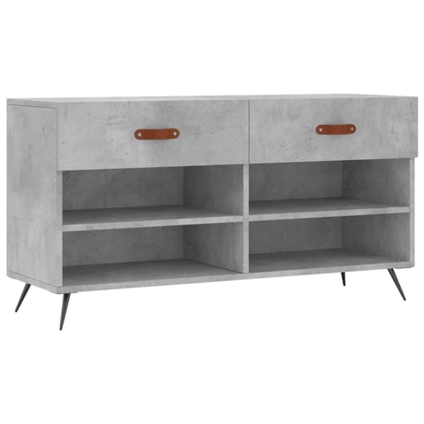 Skobänk betonggrå 102x35x55 cm konstruerat trä
