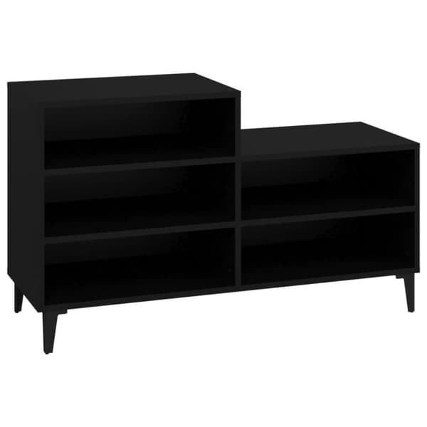 Skoskåp svart 102x36x60 cm konstruerat trä