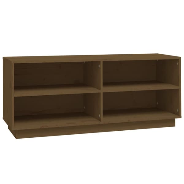 Skoskåp honungsbrun 110x34x45 cm massiv furu