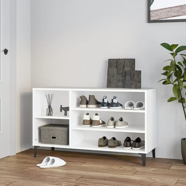 Skoskåp vit 102x36x60 cm konstruerat trä