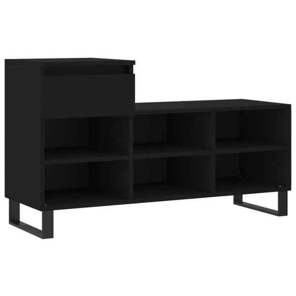 Skoskåp svart 102x36x60 cm konstruerat trä