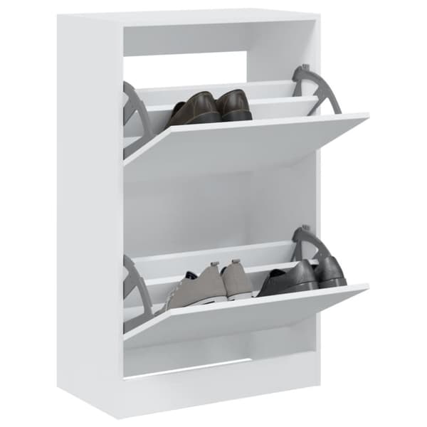 Skohylla vit 60x34x96,5 cm konstruerat trä
