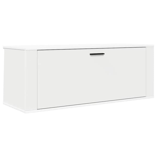 Väggmonterat skoställ vit 100x35x38 cm konstruerat trä