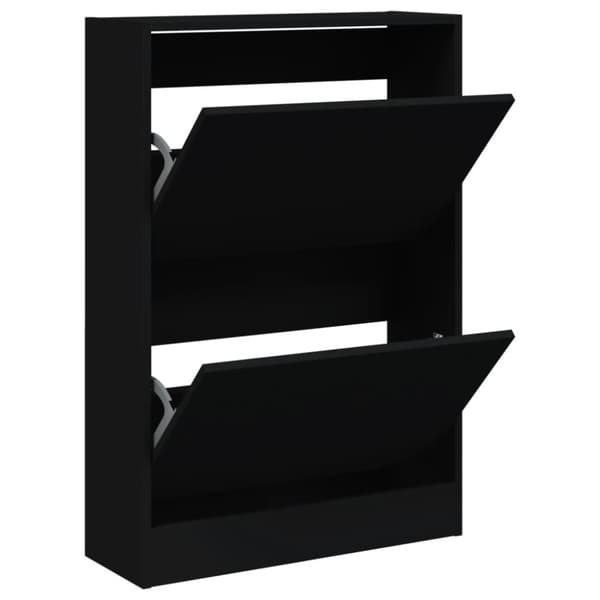 Skohylla svart 60x21x87,5 cm konstruerat trä