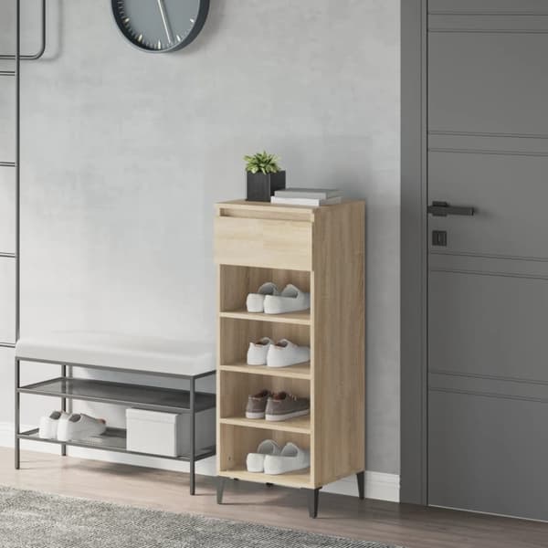 Skohylla sonoma-ek 40x36x105 cm konstruerat trä