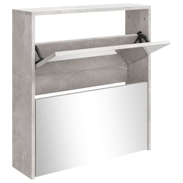 Skoskåp med 2 skåp betonggrå 63x17x67 cm