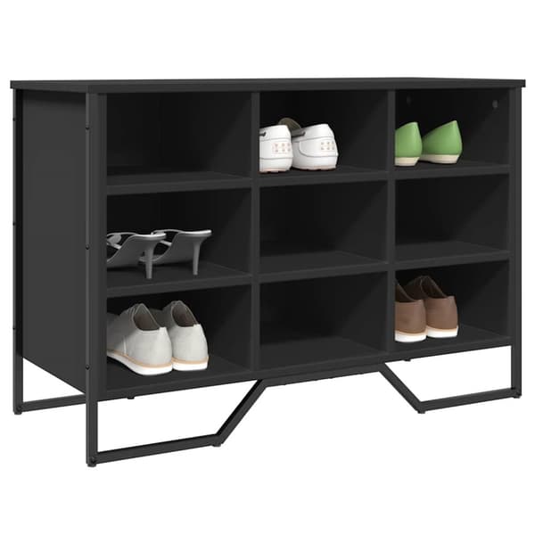 Skoskåp svart 90x38x61,5 cm konstruerat trä
