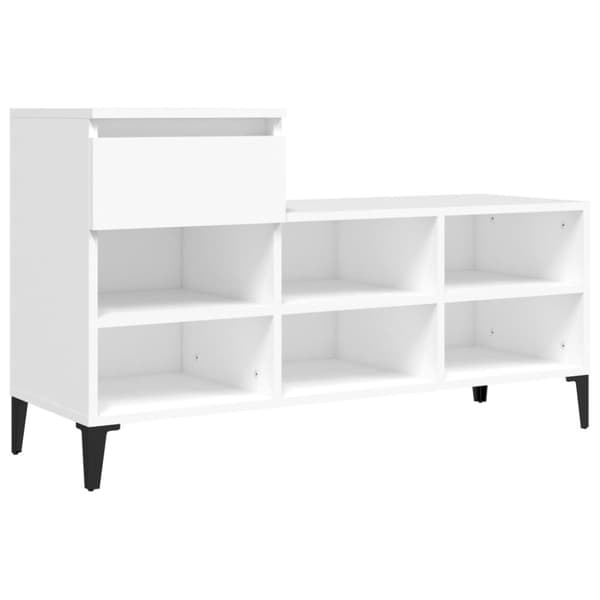 Skoskåp vit 102x36x60 cm konstruerat trä