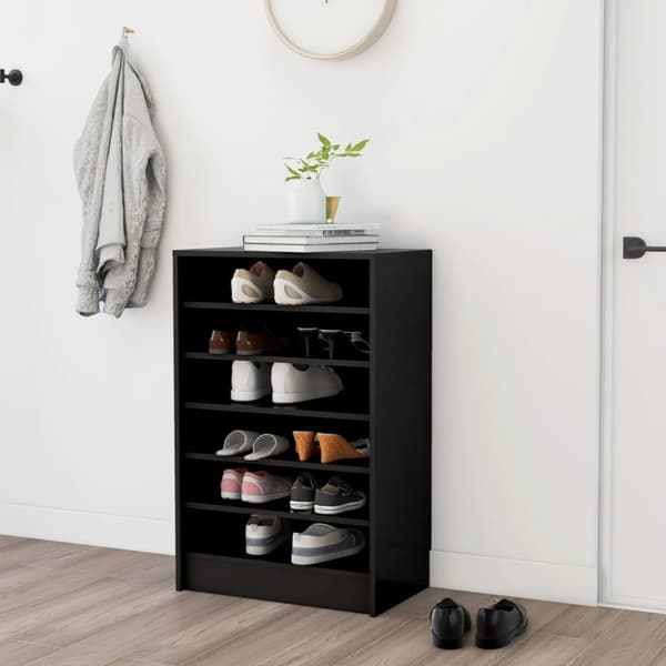 Skoskåp svart 60x35x92 cm konstruerat trä