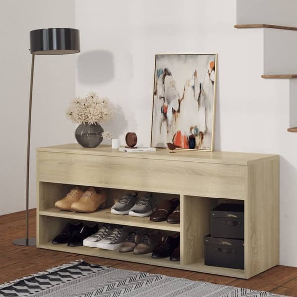 Skobänk sonoma-ek 105x30x45 cm konstruerat trä