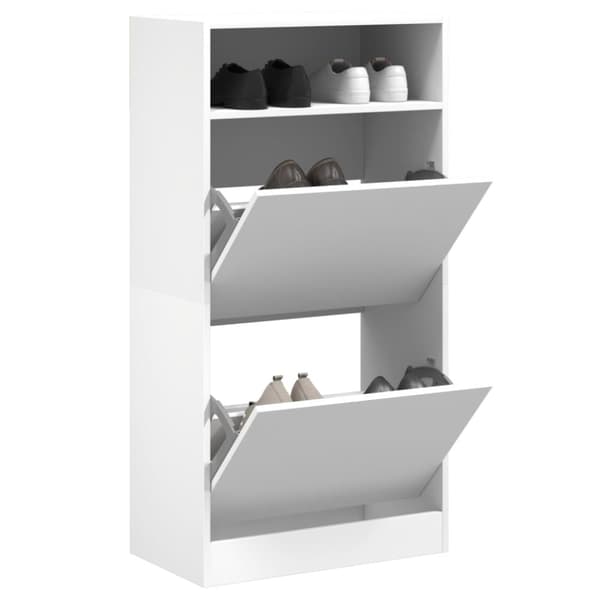 Skohylla vit 60x34x116 cm konstruerat trä