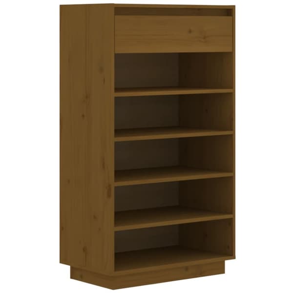 Skoskåp honungsbrun 60x34x105 cm massiv furu