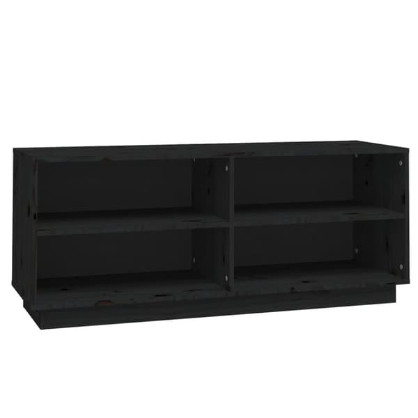Skoskåp svart 110x34x45 cm massiv furu