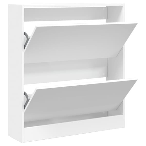Skohylla vit 80x21x87,5 cm konstruerat trä