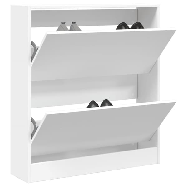 Skohylla vit 80x21x87,5 cm konstruerat trä