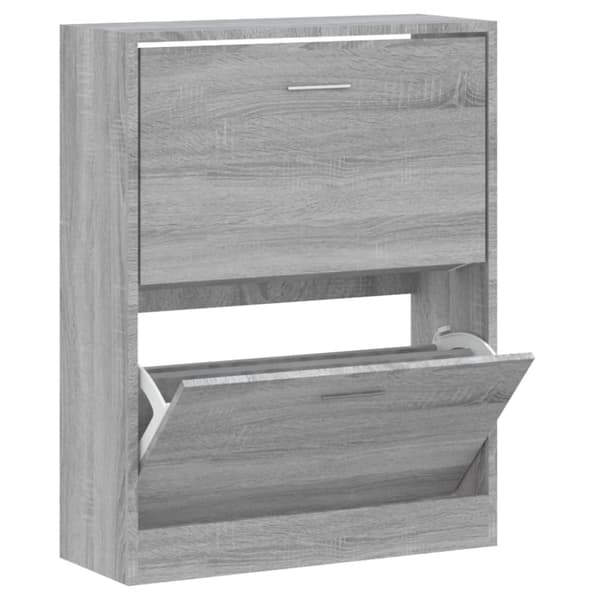 Skoskåp grå sonoma 63x24x81 cm konstruerat trä
