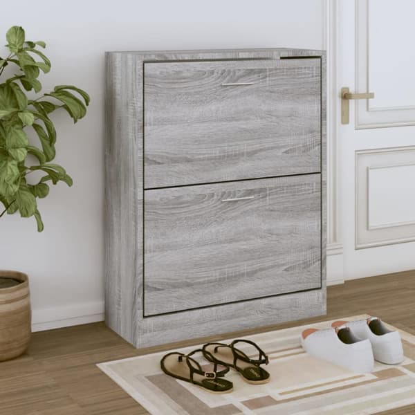 Skoskåp grå sonoma 63x24x81 cm konstruerat trä