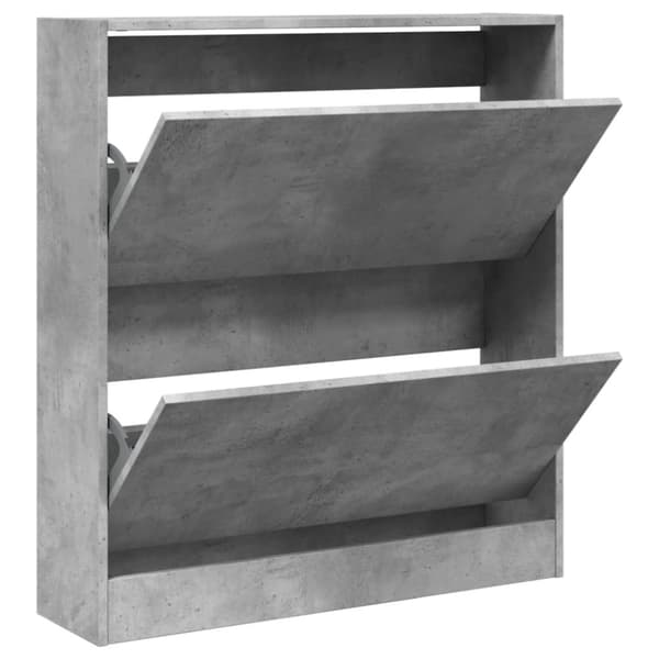 Skoskåp betonggrå 80x21x87,5 cm konstruerat trä
