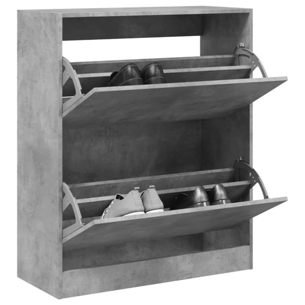 Skohylla betonggrå 80x34x96,5 cm konstruerat trä