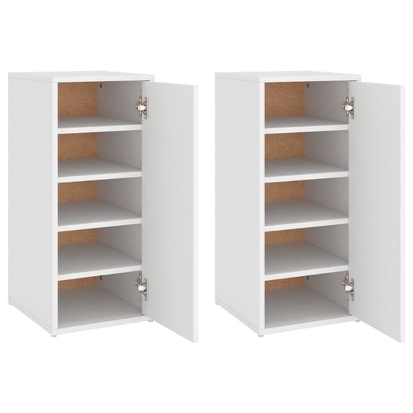 Skohyllor 2 st vit 32x35x70 cm konstruerat trä