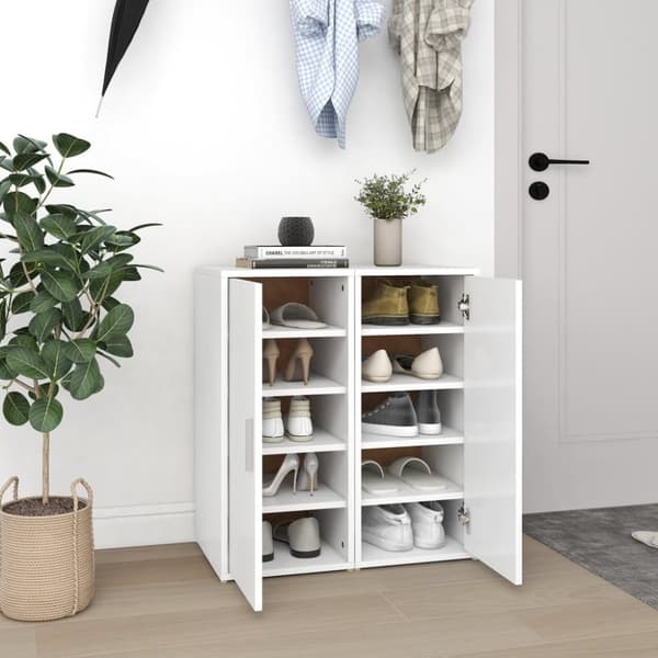 Skohyllor 2 st vit 32x35x70 cm konstruerat trä