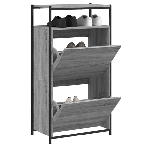 Skoskåp grå sonoma 60x34x112 cm konstruerat trä