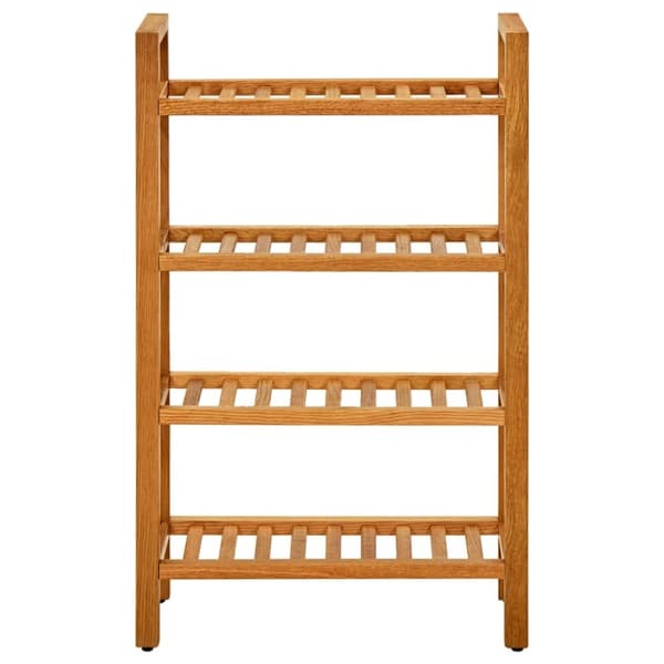 Skohylla med 4 hyllor 50x27x80 cm massiv ek