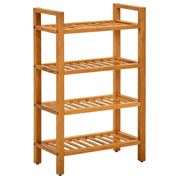 Skohylla med 4 hyllor 50x27x80 cm massiv ek
