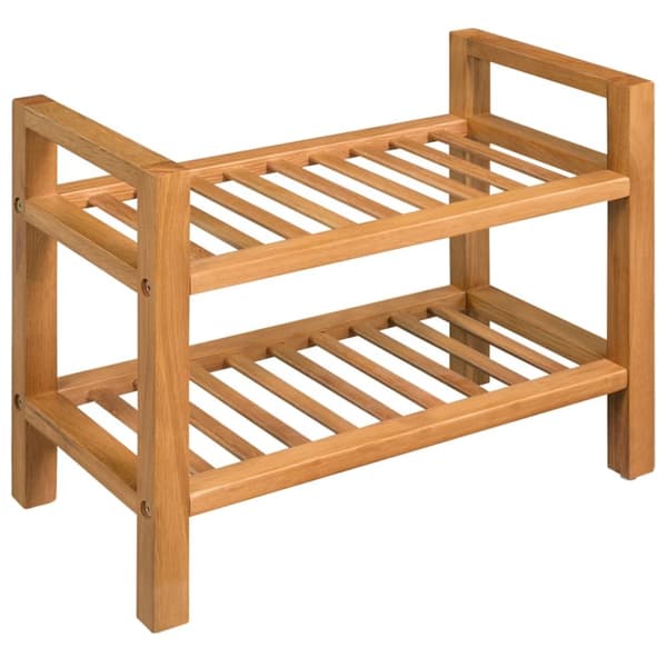 Skohylla med 2 hyllor 50x27x40 cm massiv ek